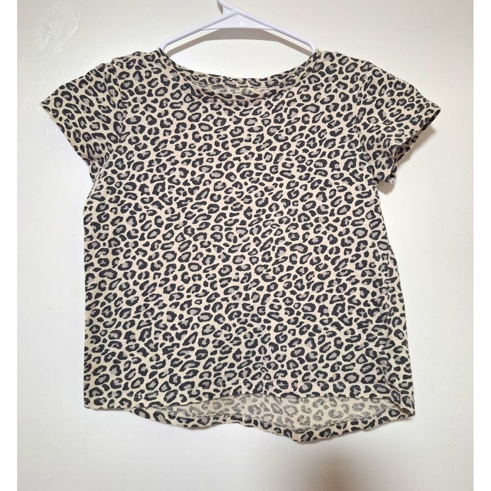 Old Navy Girls Size S 6-7 Softest Tee Leopard Print Short Sleeve TShirt Cotton